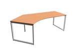 Schäfer Shop Genius Winkelschreibtisch MODENA FLEX, 135°, Bügelfuss, Ansatz links, B, B 2165 mm, Buche-Dekor