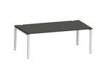 Schäfer Shop Genius Schreibtisch Modena Flex, Rechteck, 4-Fuss Rechteckrohr, B 2000 x T 1000 x H 650-850 mm, graphit/weissaluminium