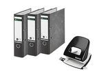 Sparset Leitz® Ordner 1080, 80 mm, 20 Stück + Gratis Leitz® Locher NeXXt Serie 5008, schwarz