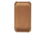 Pappteller Papstar Pure, Einweg, eckig, 110 x 175 mm, lebensmittelecht, FSC®-zertifiziert & kompostierbar, braun, 4 x 250 Stück