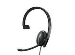 Headset EPOS|Sennheiser ADAPT 135T USB II, einseitig, USB-A, UC-optimiert & zertifiziert für Microsoft Teams, 3,5 mm Klinkenstecker, Ohrpolster aus Kunstleder, schwarz