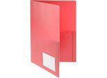 Angebotsmappe FolderSys, A4, 4 Taschen, Visitenkartentasche, Polypropylen, rot, 10 Stück