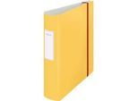 Leitz® Ordner 180° Active Cosy, A4, Rückenbreite 82 mm, 180°-Hebelmechanik, geklebtes Rückenschild & Gummiband, gelb