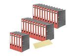 Schäfer Shop Select Ordner, DIN A4, 50 mm, 20 Stück, rot + GRATIS Trennstreifen, gelb, 100 Stück
