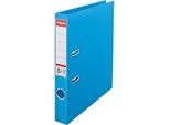 Ordner Esselte® No. 1, A4, Rückenbreite 50 mm, für ca. 350 Blatt, Hebelmechanik, Rückenschild, Griffloch & Raumsparschlitze, FSC®-Karton, hellblau