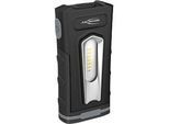 LED-Werkstattleuchte Ansmann WL 500R Pocket, 500 lm (Hauptleuchte), 180 lm (Knopfleuchte), bis zu 26 h, B 64,8 × T 40,5 × H 131 mm, schwarz