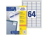 AVERY Zweckform Universal-Etiketten 3667, ultragrip, 48,5 x 16,9 mm, 3667, 6400 Stück