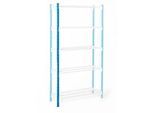 Universal-Steckregal, Stützen, mit Kunststofffüssen, H 2250 mm, himmelblau