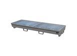 Auffangwanne BAUER AM-4/B, mit Gitterrost, Stahl, 233 l, B 2400 x T 800 x H 285 mm, grau