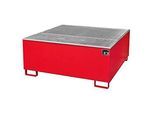 Auffangwanne BAUER AW 1000/PE mit Gitterrost, 1000 l IBC, B 1475 x T 1475 x H 625 mm, rot