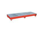 Auffangwanne BAUER AW-4/B/PE mit Gitterrost, 218 l, B 2415 x T 815 x H 255 mm, rot