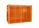 Gasflaschencontainer BAUER GFC-B M4, B 1570 x T 3120 x H 2295, für 60 Gasflaschen, feuerbeständig, abschliessbar, orange