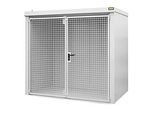 Gasflaschencontainer BAUER GFC-B M3, B 1570 x T 2425 x H 2265, für 45 Gasflaschen, feuerbeständig, abschliessbar, weiss