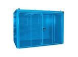 Gasflaschencontainer BAUER GFC-B M5, B 2175 x T 3125 x H 2270, für 96 Gasflaschen, feuerbeständig, abschliessbar, blau