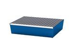 Auffangwanne ASECOS, Stahl, mit Gitterrost, 60 l Auffangvolumen, B 635 x T 785 x H 178 mm, lackiert