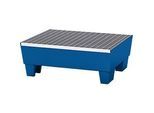 Auffangwanne ASECOS, Stahl, mit Gitterrost u. Sockelfüssen, 60 l Auffangvolumen, B 635 x T 785 x H 268, lackiert