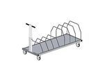 Untertischmagazin für Pack- und Arbeitstisch Rocholz System 1600/2000, lang, bis zu 160 Faltkartons, B 1600 x T 600 x H 604 mm, hellgrau