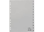 DURABLE Kunststoffregister, A4 hoch, Zahlen 1-12, grau