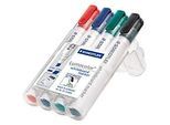 STAEDTLER Whiteboardmarker Lumocolor®, farbsortiert, Keilspitze: 2 - 5 mm, 4er Set