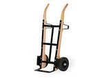 Sackkarre aus Holz mit Flachstahlschaufel, Tragkraft 250 kg, Luft-Bereifung