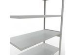 Schulte Lagertechnik Fachbodenregal-Stecksystem MULTIplus 250, Anbauregal, Längenriegel, 2500x1300x600 mm, 6 Böden, lichtgrau