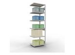 Schulte Lagertechnik Fachbodenregal-Stecksystem MULTIplus 250, Anbauregal, Längenriegel, 2500x750x600 mm, 6 Böden, lichtgrau