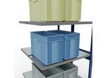 SCHULTE Lagertechnik Doppel-Anbauregal Stecksystem, MULTIPlus250, 3000x1000x(2x500) mm, 14 Böden, verzinkt