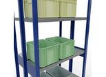 SCHULTE Lagertechnik - Doppel-Grundregal Stecksystem MULTIPlus250 - 3000x1000x(2x300) mm, 14 Böden, verzinkt