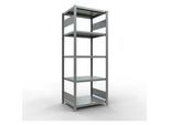 Schulte Lagertechnik Fachbodenregal-Stecksystem MULTIplus 250, Grundregal, Längenriegel, 2000x750x600 mm, 5 Böden, verzinkt