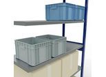 Schulte Lagertechnik Fachbodenregal-Stecksystem MULTIplus 250, Anbauregal, Längenriegel, 2500x1300x500 mm, 6 Böden, enzianblau/verzinkt