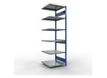 Schulte Lagertechnik Fachbodenregal-Stecksystem MULTIplus 250, Anbauregal, Längenriegel, 2500x750x800 mm, 6 Böden, enzianblau/verzinkt