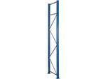 Schulte Lagertechnik Palettenregal-Ständerrahmen S610-M18-U, unmontiert, T 800 x H 8500 mm, Stützenbreite 76 mm, blau/verzinkt