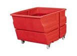 Mehrzweckbehälter, Polyethylen, rot, 600 l, B 825 x T 1240 x H 900 mm, mit Rollen