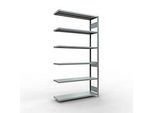 Schulte Lagertechnik Fachbodenregal-Stecksystem MULTIplus 250, Anbauregal, Längenriegel, 2500x1300x400 mm, 6 Böden, verzinkt