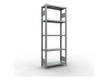 Schulte Lagertechnik Fachbodenregal-Stecksystem MULTIplus 250, Grundregal, Längenriegel, 2000x750x300 mm, 5 Böden, verzinkt