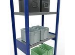Schulte Lagertechnik Fachbodenregal-Stecksystem MULTIplus 250, Grundregal, Längenriegel, 2500x750x400 mm, 6 Böden, enzianblau/verzinkt