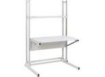Arbeitstisch TRESTON Quick Edge, rechteckig, manuell höhenverstellbar, bis 100 kg, B 1200 x T 700 x H 1930 mm, Stahl & Aluminium, lichtgrau RAL 7035