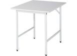 Rau ESD-Arbeitstisch Jerry, manuell höhenverstellbar, 28 mm Spanplatte mit Melaminbelag, bis 300 kg, B 750 x T 1000 x H 800-850 mm, lichtgrau