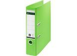LEITZ® Ordner Recycle, A4, Rückenbreite 50 mm, 180°-Hebelmechanik, Rückenschild & Griffloch, zu 100 % recycelbar, grün