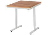 Rau Arbeitstisch Adlatus, elektrisch höhenverstellbar, 25 mm geölte Massivholzplatte, bis 150 kg, B 1000 x T 800 x H 720-1120 mm, Buche/lichtgrau