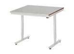 Rau Werktisch Adlatus, elektrisch höhenverstellbar, 25 mm MDF-Platte mit Stahlblechbelag, 300 kg, B 1000 x T 800 x H 720-1120 mm, silber/lichtgrau