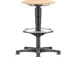 Allround Hocker Bimos, sitzhöhenverstellbar 560-810 mm, mit Gleiter & Fussring, Buche-Schichtholz, langlebig, leicht zu reinigen