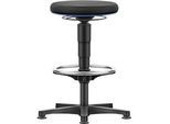 Allround Hocker Bimos, sitzhöhenverstellbar 560-810 mm, mit Gleiter & Fussring, Stoffbezug, atmungsaktiv, Farbring blau