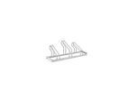 Bügelparker WSM, 1-seitig, für Reifen bis B 55 mm, B 1050 x T 1850 x H 415 mm, Stahl feuerverzinkt, 3 Einstellplätze, montiert