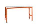 Manuflex Grundtisch UNIVERSAL Standard, Tischplatte Melamin, 1750x800, rotorange
