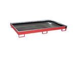 Bauer Regalwanne RW 2200-1 PE, mit PE-Einsatz, lackiert, L 2165 x B 1315 x H 230 mm, feuerrot RAL 3000