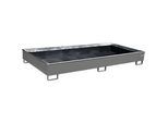 Bauer Regalwanne RW 2700-2 PE, mit PE-Einsatz, L 2665 x B 1315 x H 305 mm, mausgrau RAL 7005
