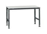 Manuflex Arbeitstisch UNIVERSAL Standard, 1500 x 1000 mm, Melamin lichtgrau, anthrazit