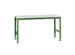 Manuflex Arbeitstisch UNIVERSAL Standard, 1750 x 1000 mm, Melamin lichtgrau, resedagrün