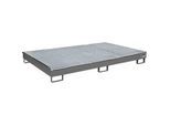 Bauer Regalwanne RW-GR 2200-1 PE, mit PE-Einsatz, mit Gitterrost, L 2165 x B 1315 x H 230 mm , mausgrau RAL 7005